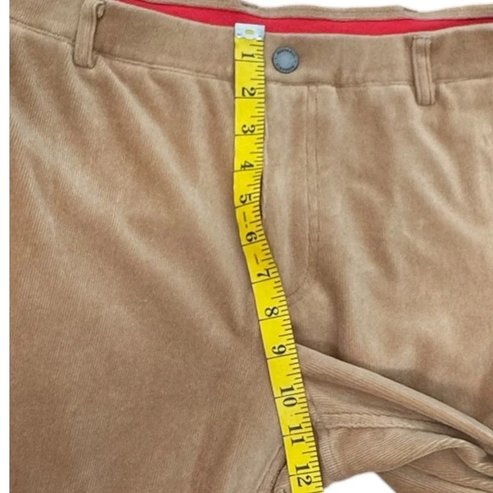 REDVANLY Collins Corduroy Pants Large Tan Pull On Stretch Golf Chino Trousers